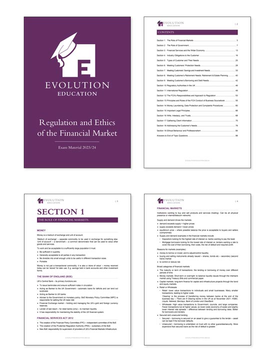 Educational document with purple styling for financial regulator for mobile.