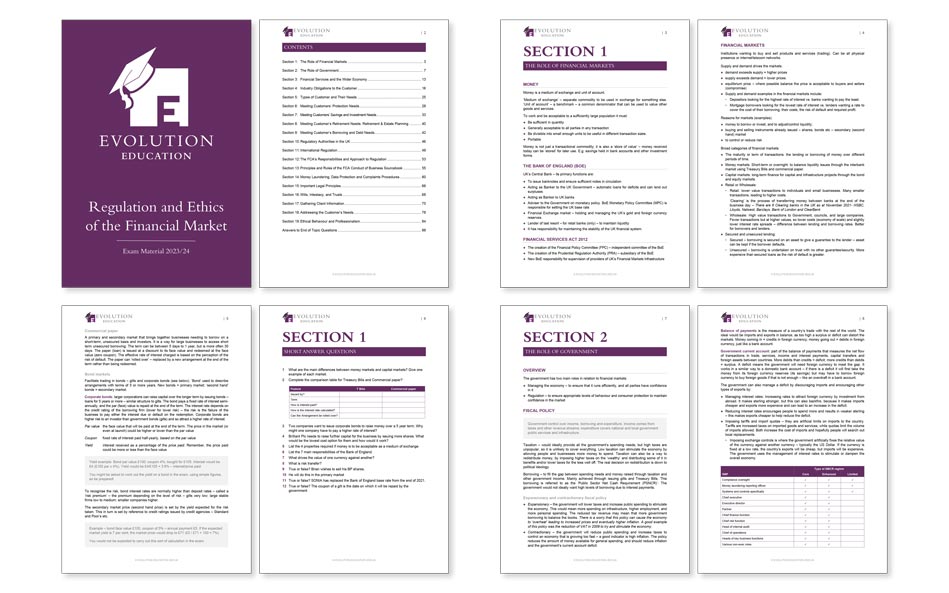 Educational document with purple styling for financial regulator.