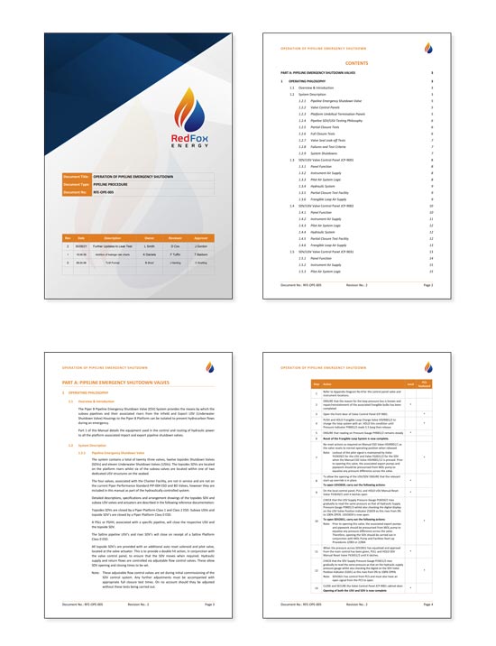 Energy consultancy documentation with indented numbering format and tables for mobile.