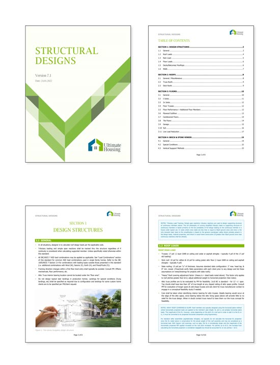 Structural design company report formatting example for mobile.