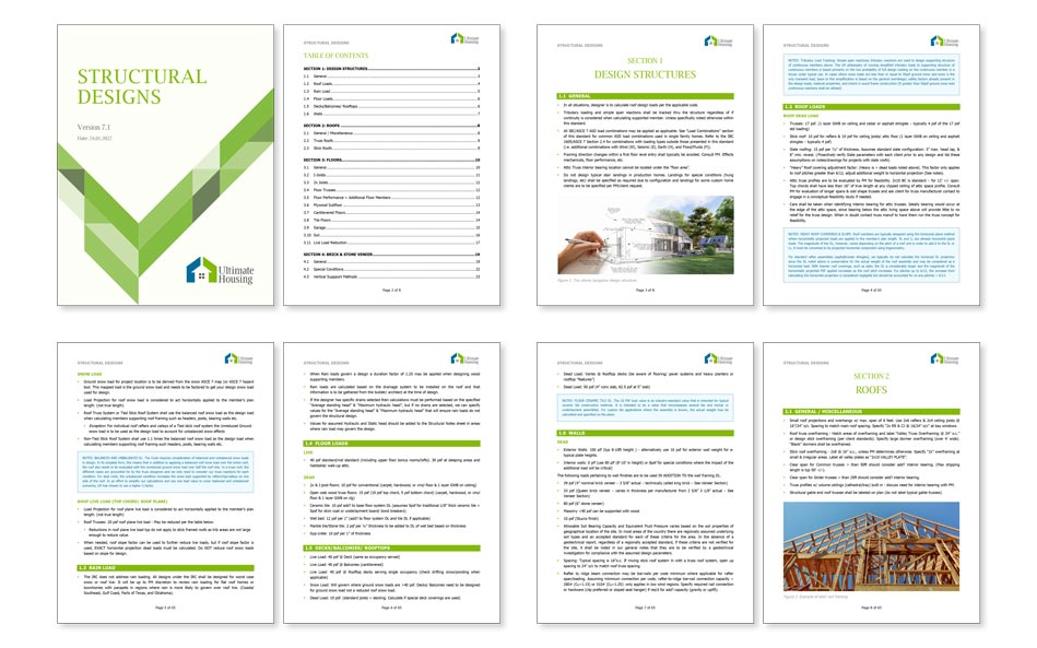 Structural design company report formatting example.