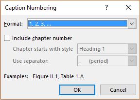 Caption numbering