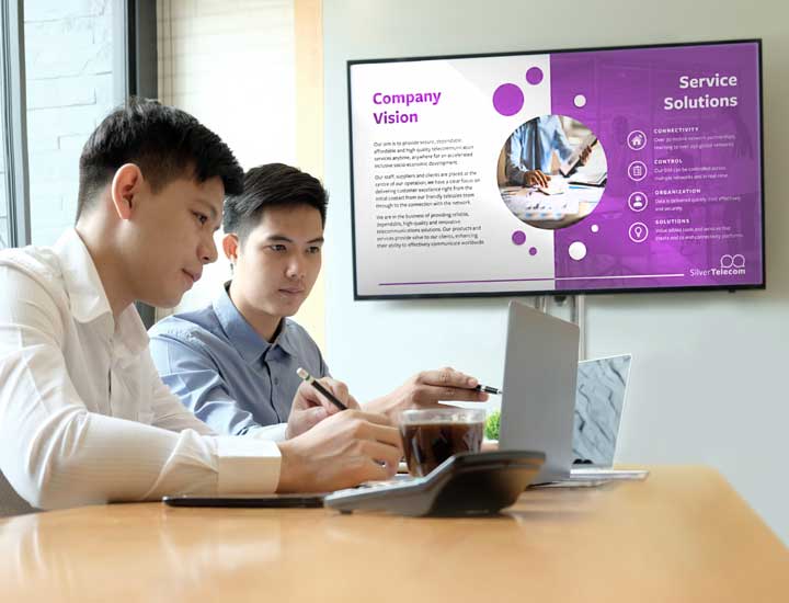 Standard presentation formatting for sales presentations, internal decks and business slides